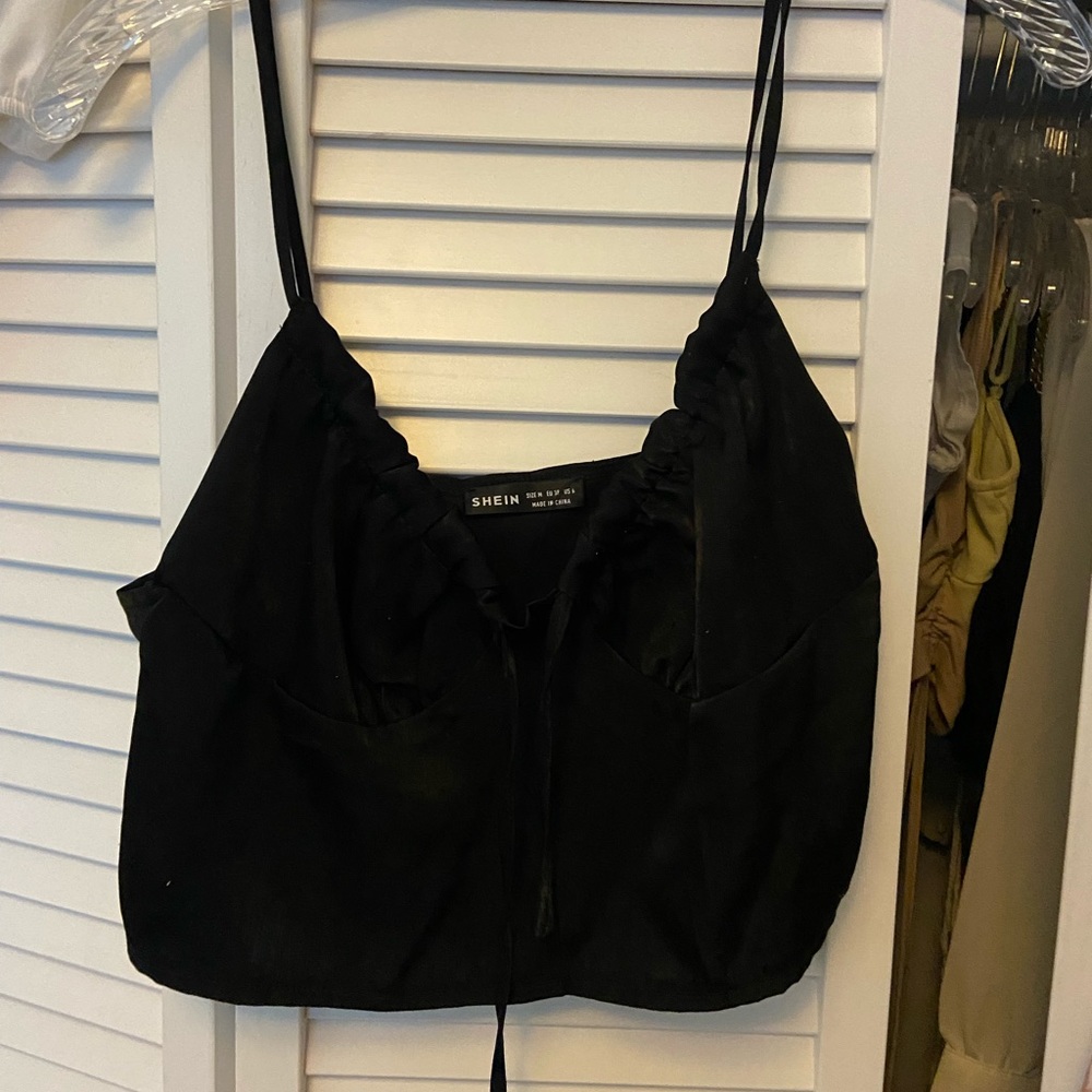 Satin material crop top